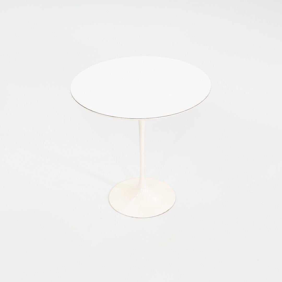 Aluminum 1960s Eero Saarinen for Knoll Tulip Side Table with White Laminate 20