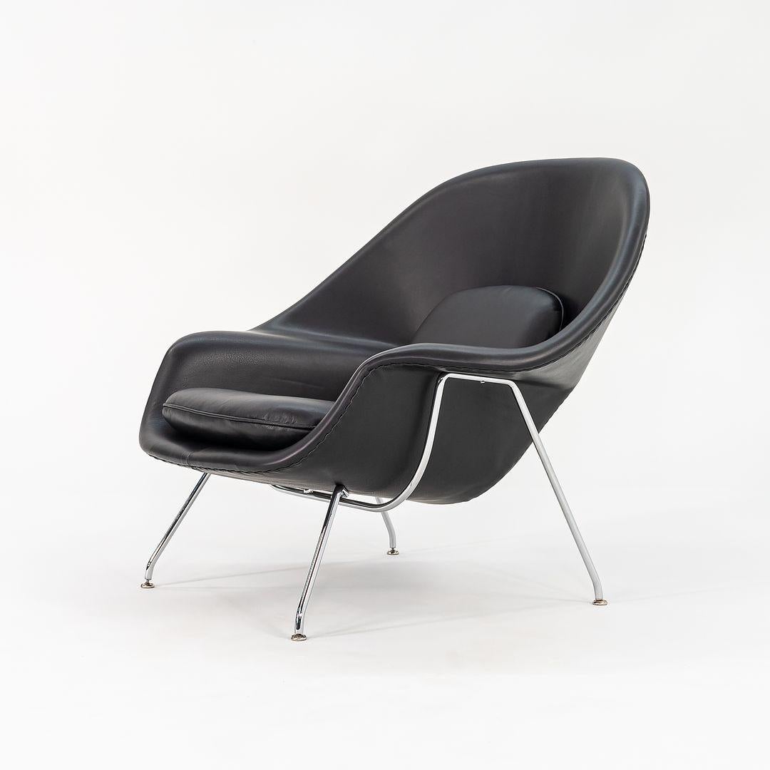 1960s Eero Saarinen for Knoll Womb Chair and Ottoman in New Leather In Excellent Condition For Sale In Philadelphia, PA