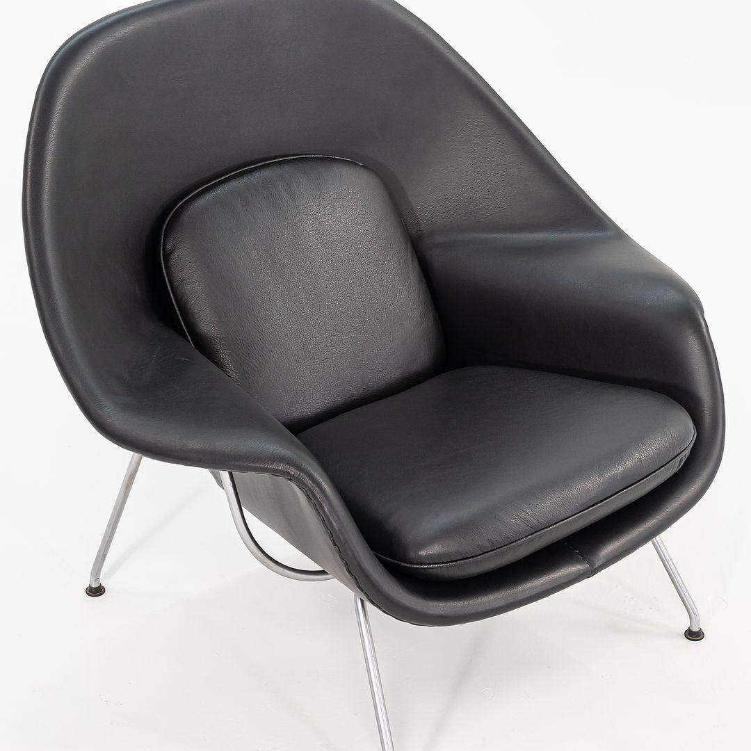 Chaise et pouf Eero Saarinen for Knoll Womb des années 1960 en cuir neuf, modèle 70L en vente 4