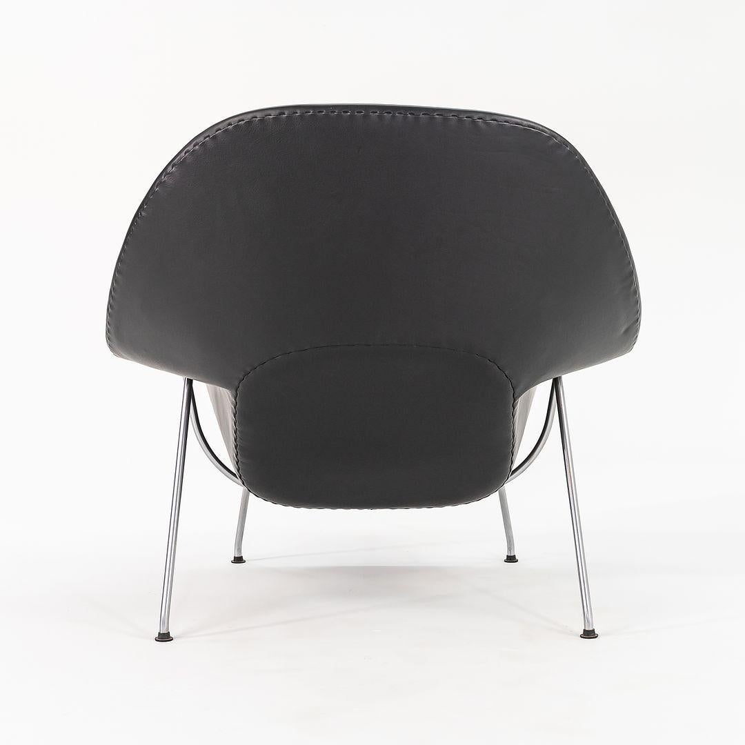 Chaise et pouf Eero Saarinen for Knoll Womb des années 1960 en cuir neuf, modèle 70L en vente 2