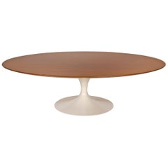 Retro 1960s Eero Saarinen Oval Walnut Coffee Table for Knoll