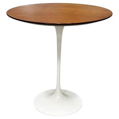 1960s Eero Saarinen Walnut Tulip Side Table,  Label,  Refinished