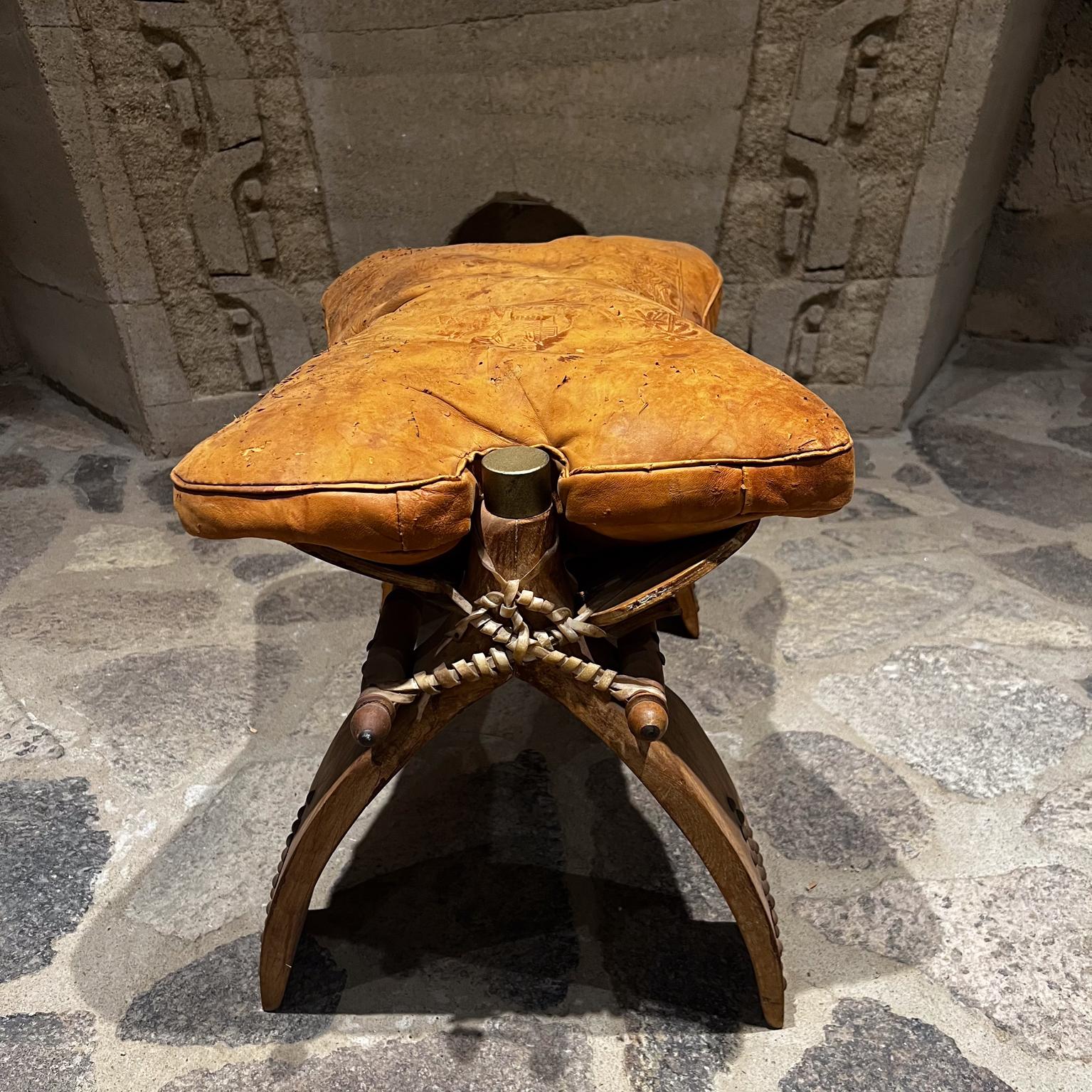 Egyptian 1960s Egypt Saddle Leather Camel Foot Stool