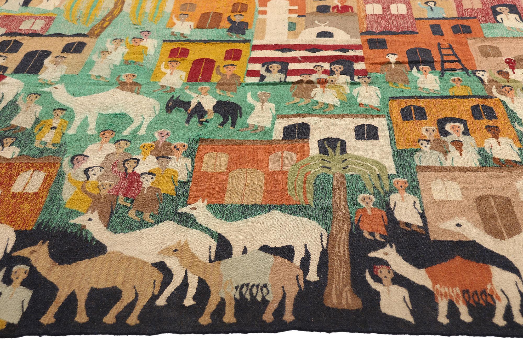 1960's Egyptian Tapestry from Ramses Wissa Wassef Art Center in Harrania In Good Condition For Sale In Dallas, TX