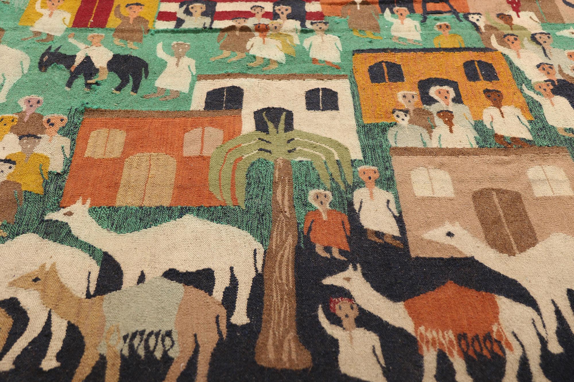 20th Century 1960's Egyptian Tapestry from Ramses Wissa Wassef Art Center in Harrania For Sale