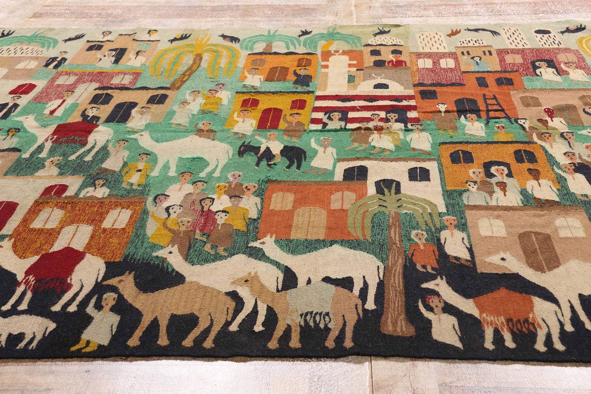 1960's Egyptian Tapestry from Ramses Wissa Wassef Art Center in Harrania For Sale 3