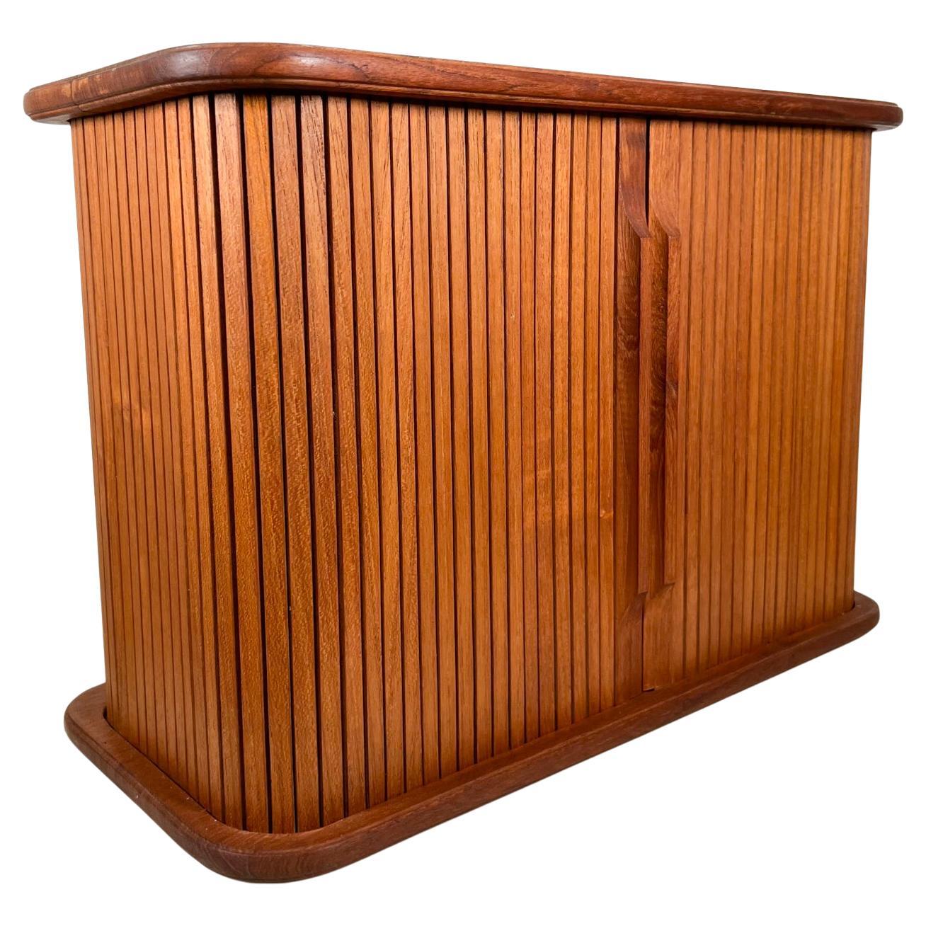 1960s EID Tambour Door Wall Unit Storage Box in Teakwood Thailand