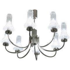 1960s Eight-Arm Cristal Ceiling Light