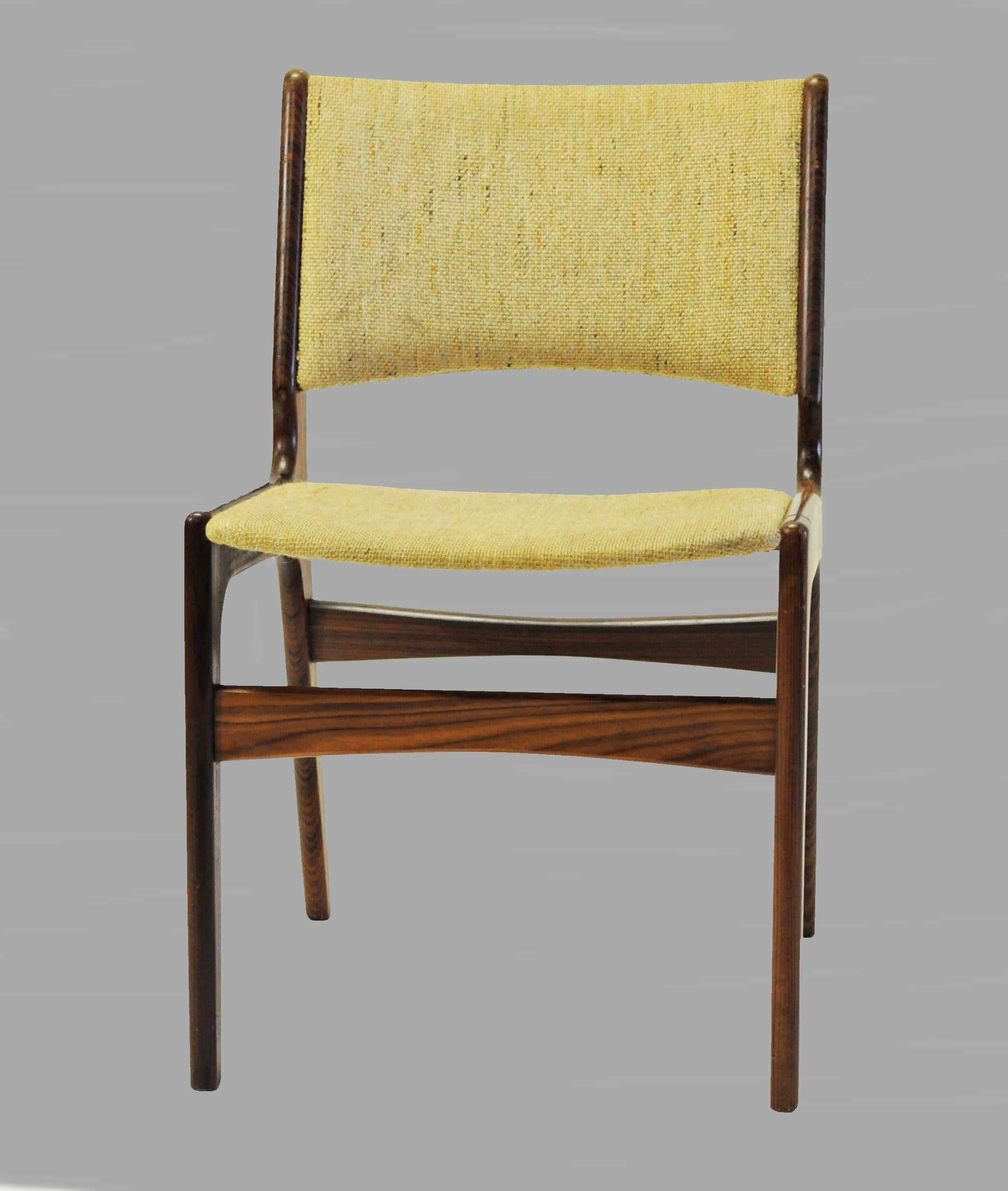 Scandinavian Modern Set of Eight Restored Erik Buch Dining Chairs in Solid Teak, Inc. Reupholstery