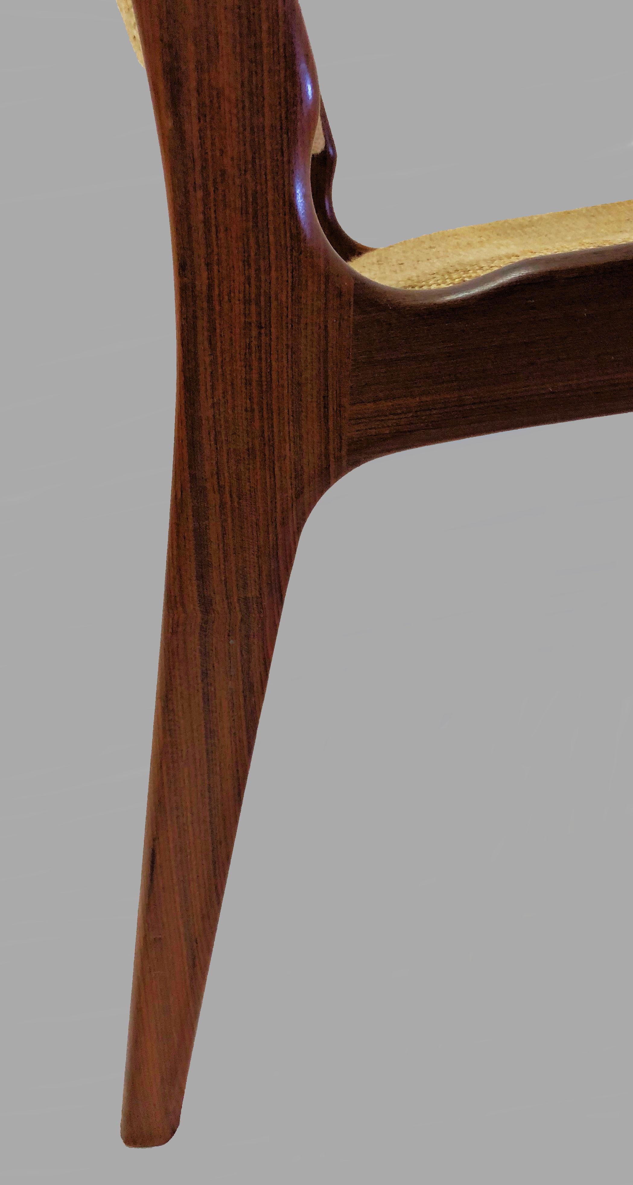 20th Century Set of Eight Restored Erik Buch Dining Chairs in Solid Teak, Inc. Reupholstery