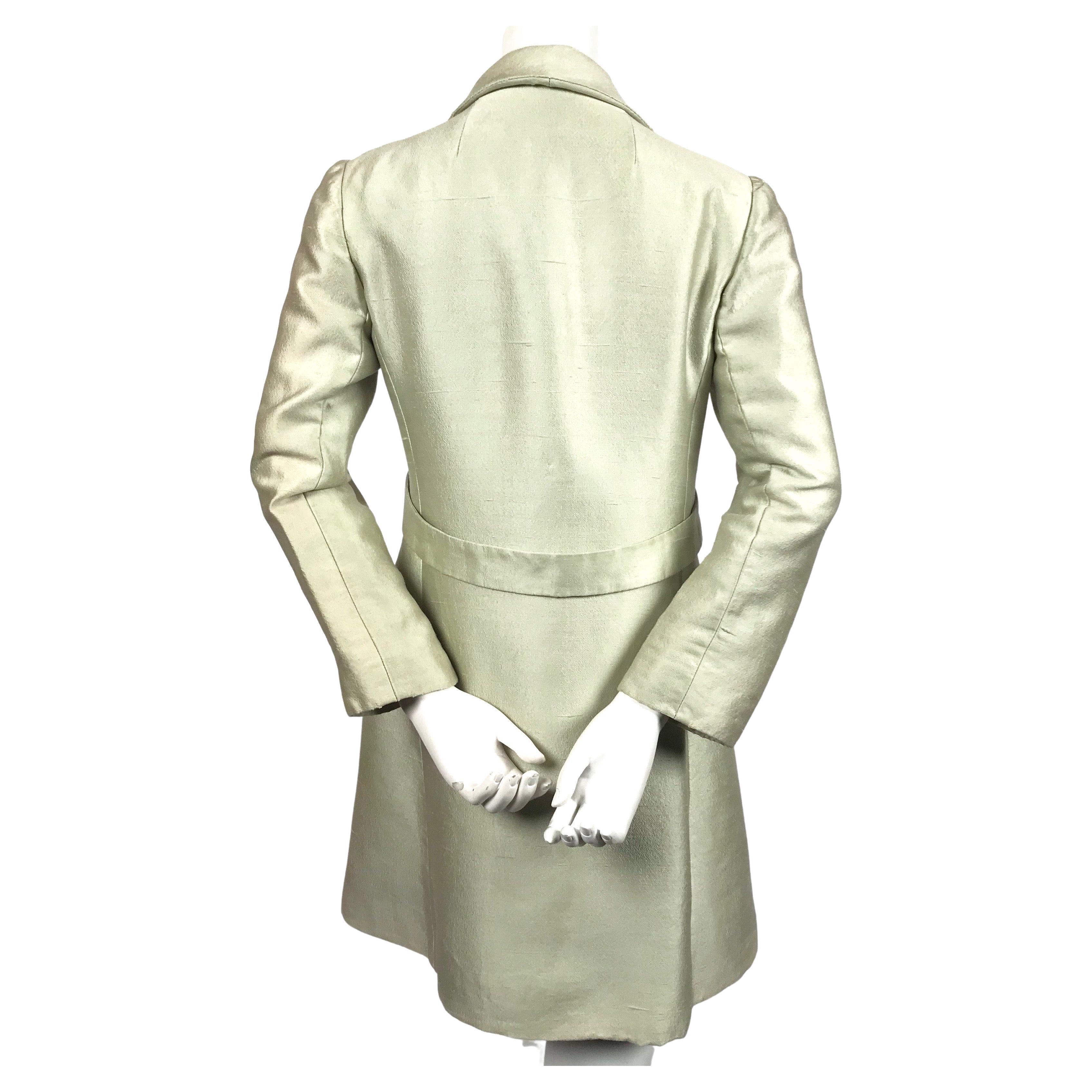 Beige EISA BALENCIAGA Manteau haute couture A-line menthe des années 1960 en vente