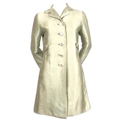Abrigo de alta costura de 1960 EISA BALENCIAGA menta línea A