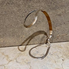 1960s Eisenberg Lozano Silver Wine Bottle Holder Cane Wrap Germany