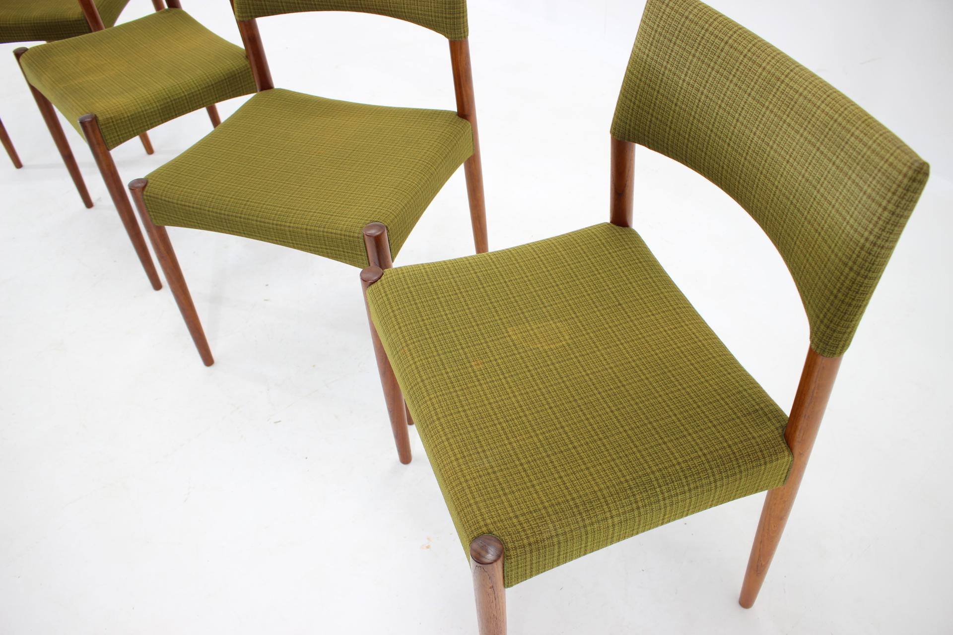 Esszimmerstühle aus Teakholz von Ejner Larsen & Aksel Bender-Madsen, 4er-Set, 1960er Jahre (Dänisch) im Angebot