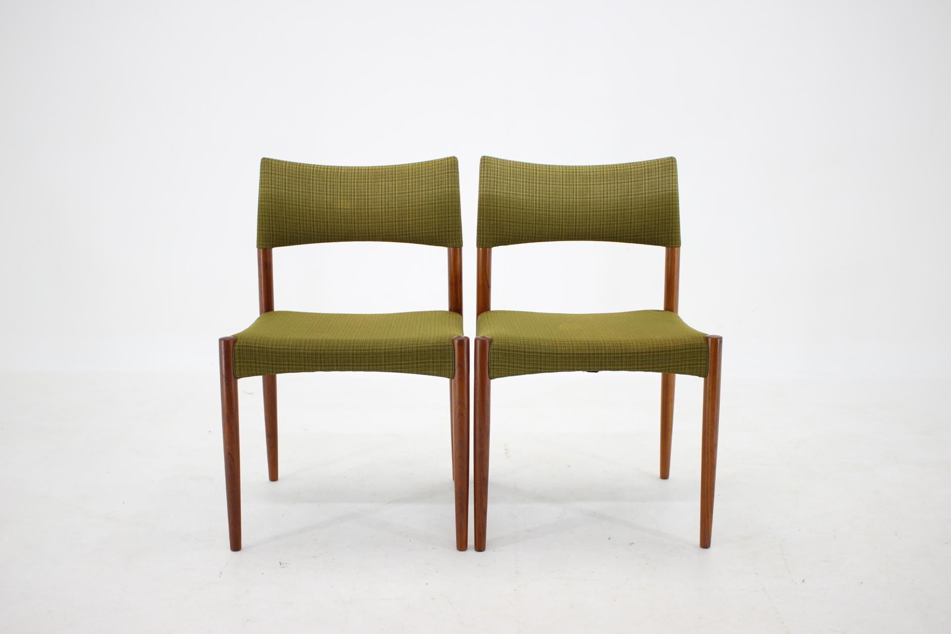 1960s Ejner Larsen & Aksel Bender-Madsen Teak Dining Chairs, Set of 4 In Good Condition For Sale In Praha, CZ