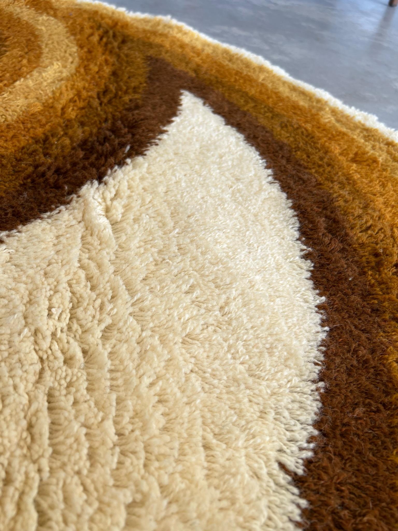 1960's EKSPORT WILTON SIN USAR Alfombra danesa Yin & Yan Rya Lana Mid Century Modern en venta 6