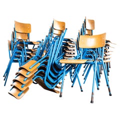 1960’s Elbe Blue Stacking Dining Chairs
