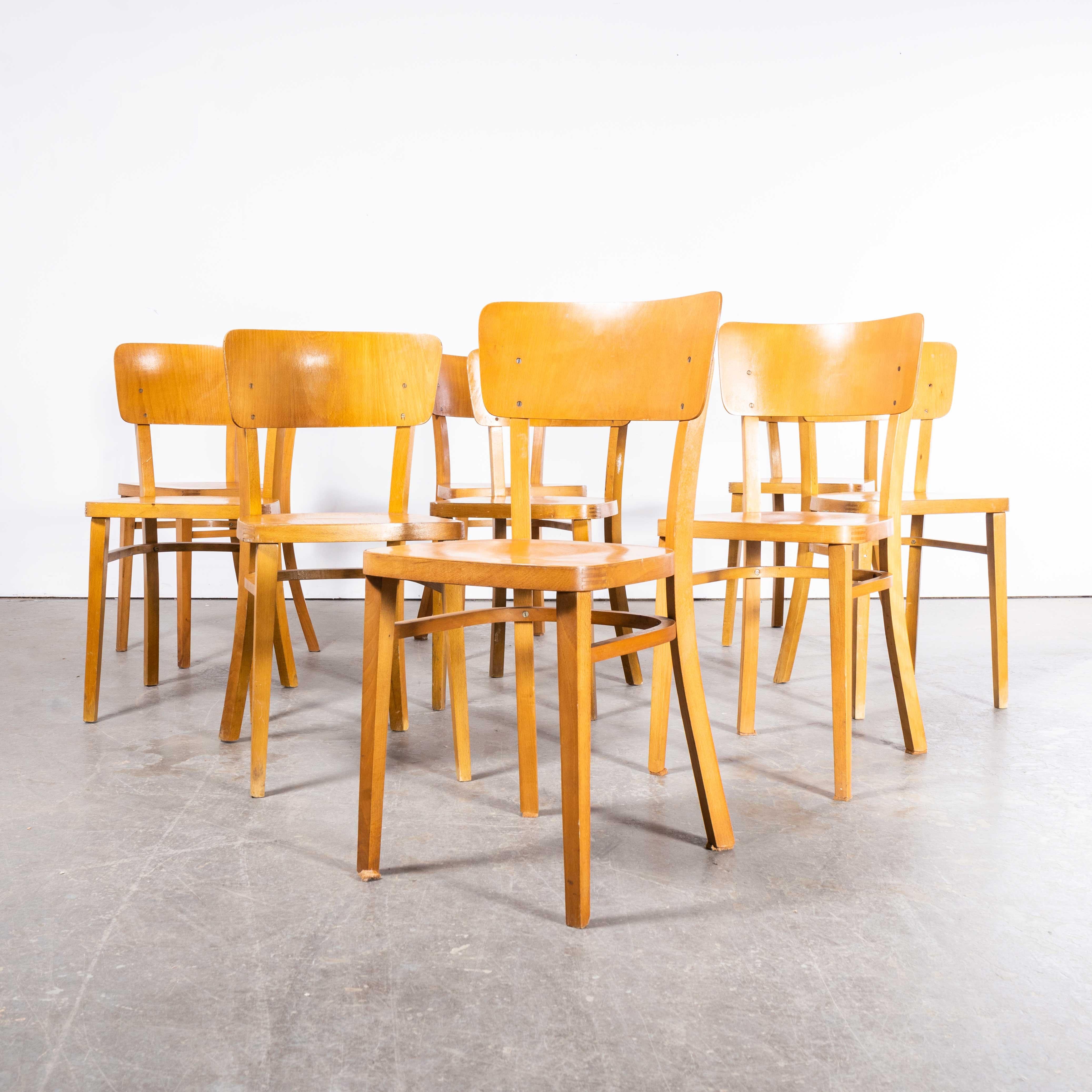 Mid-20th Century 1960's Elegant Back Original Thonet Dining Chairs - Set Of Nine For Sale