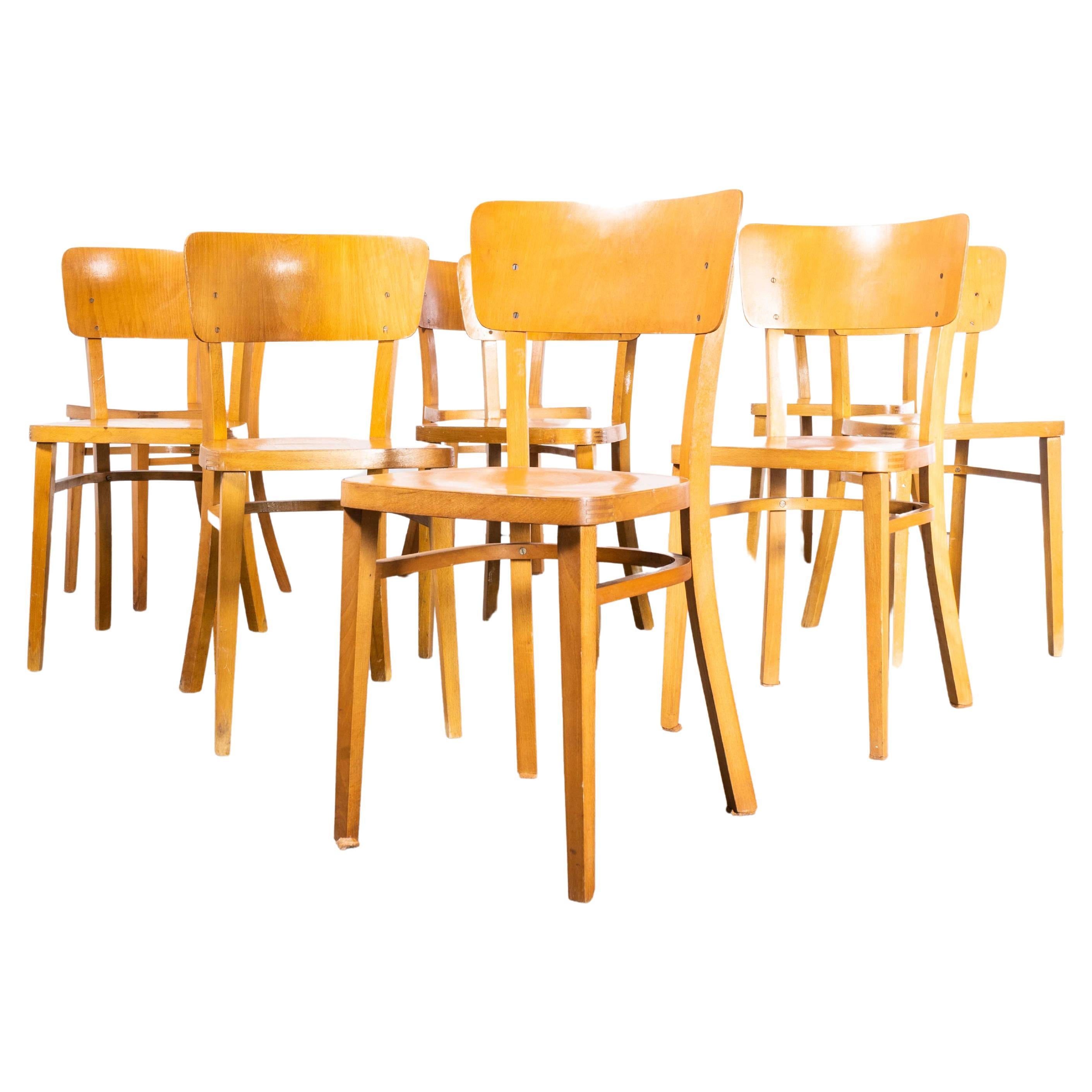 1960's Elegant Back Original Thonet Dining Chairs - Set Of Nine For Sale