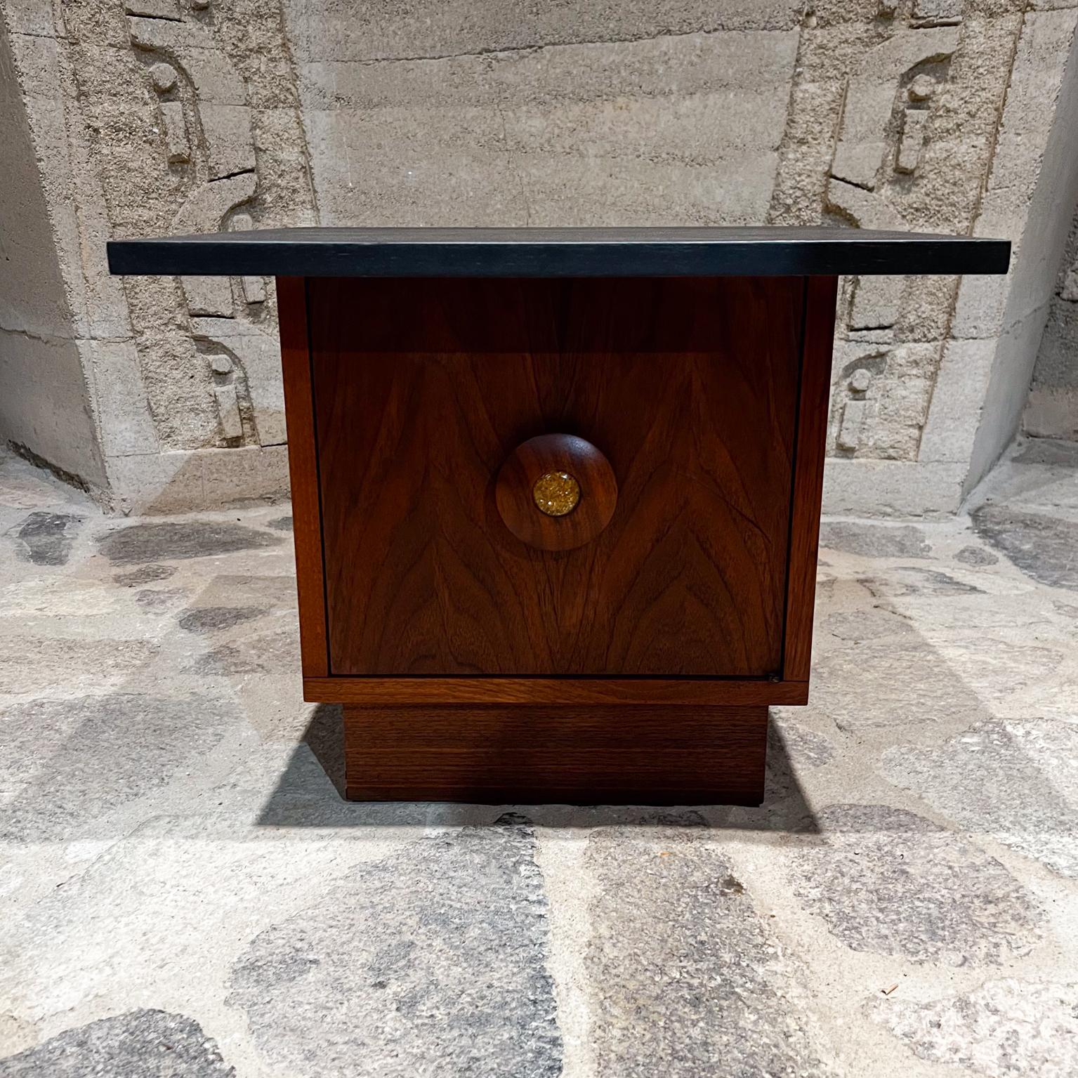 Mid-Century Modern 1960s Stylish Brown Saltman John Keal Black Walnut Table Cabinet For Sale