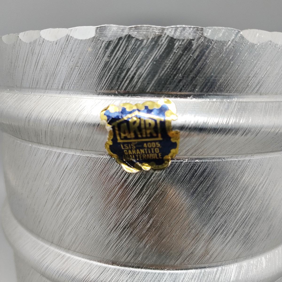 1960s Elegant Champagne Ice Bucket by Arir in Aluminium. Made in Italy In Excellent Condition For Sale In Milano, IT