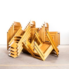 1960's Elegant Clean Stacking Blonde Dining Chairs