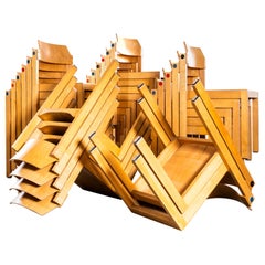 1960's Elegant Clean Stacking Blonde Dining Chairs