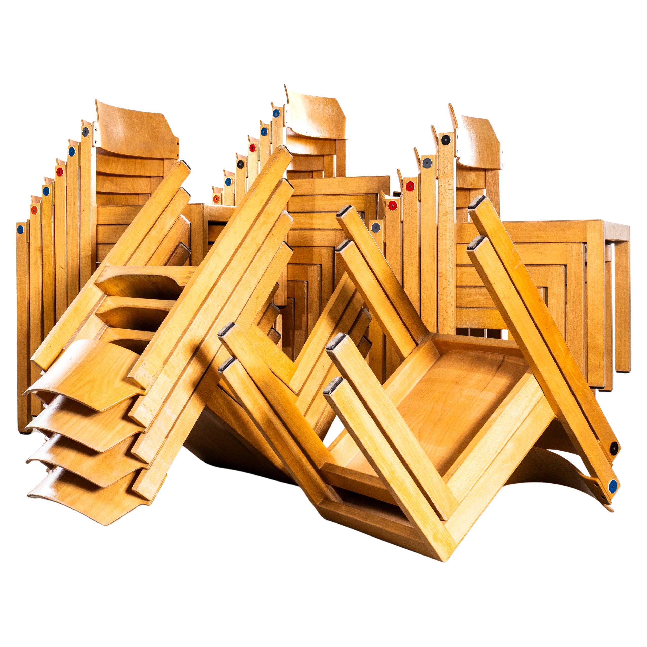 1960
s Elegant Clean Stacking Blonde Dining Chairs