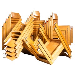 1960
s Elegant Clean Stacking Blonde Dining Chairs