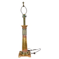 1960s Corinthian Table Lamp Patinated Gold Leaf