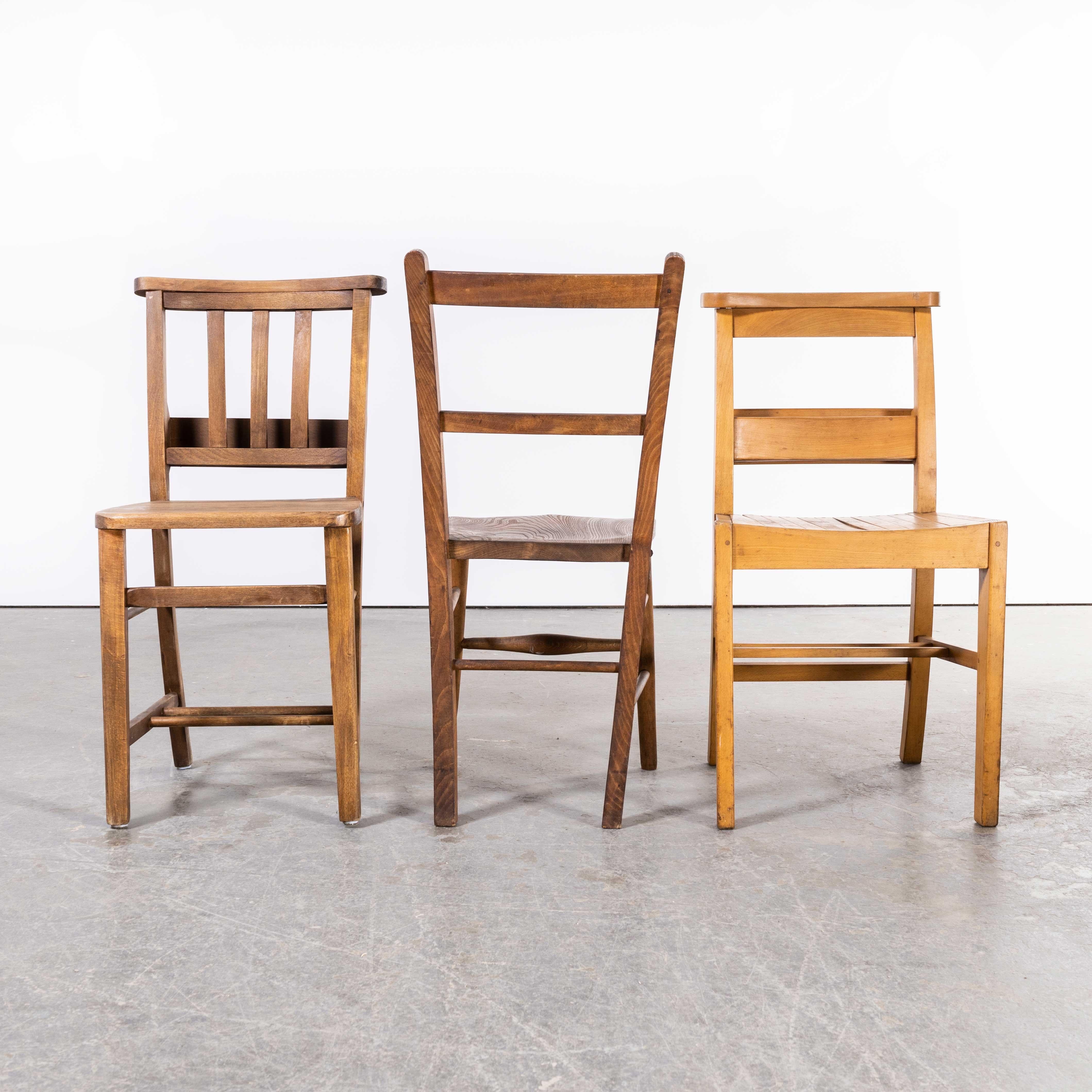 1960s Elm and Ash Church, Chapel Dining Chairs, Harlequin Set of Six 2