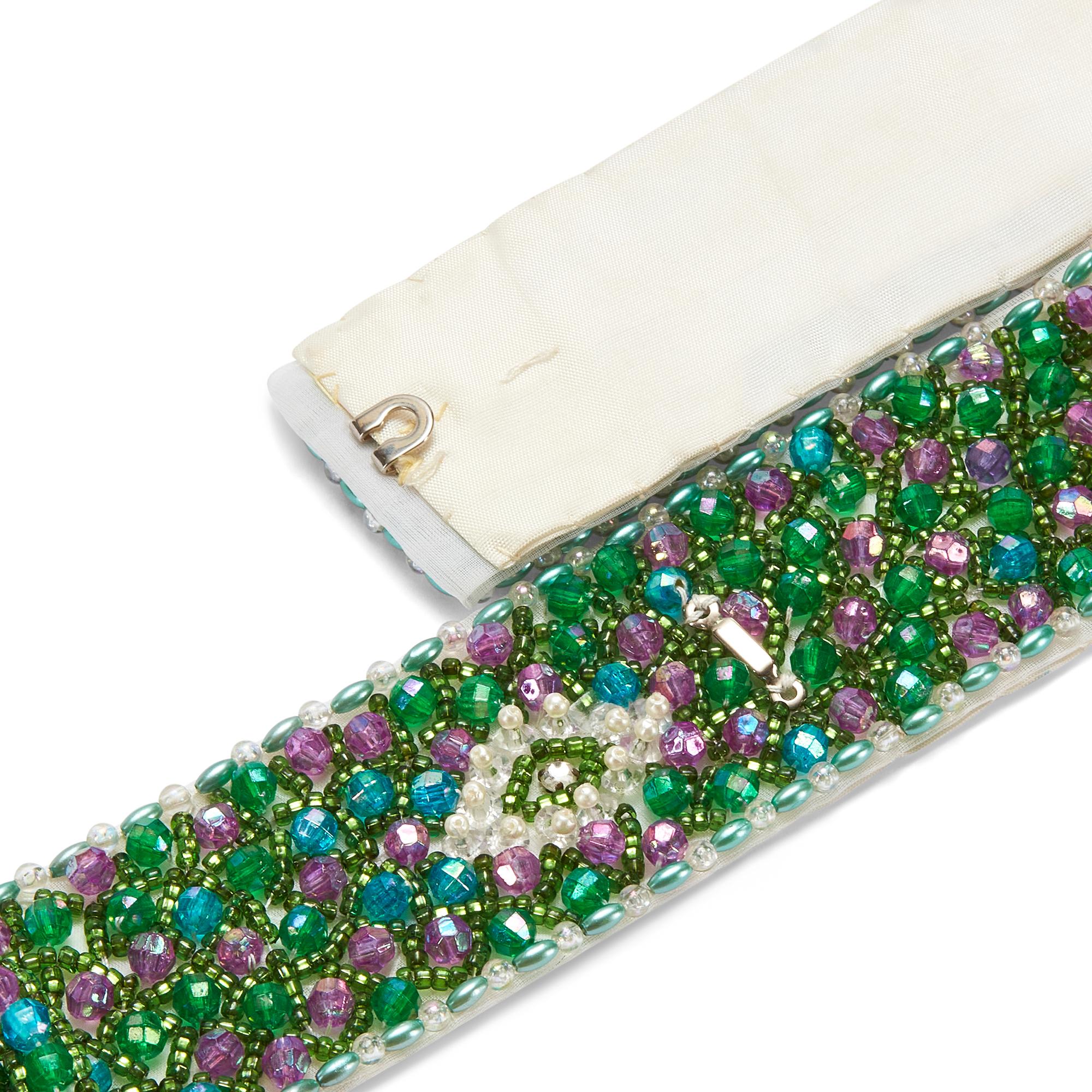 1960s Embellished Green Purple and Blue Belt In Excellent Condition For Sale In London, GB