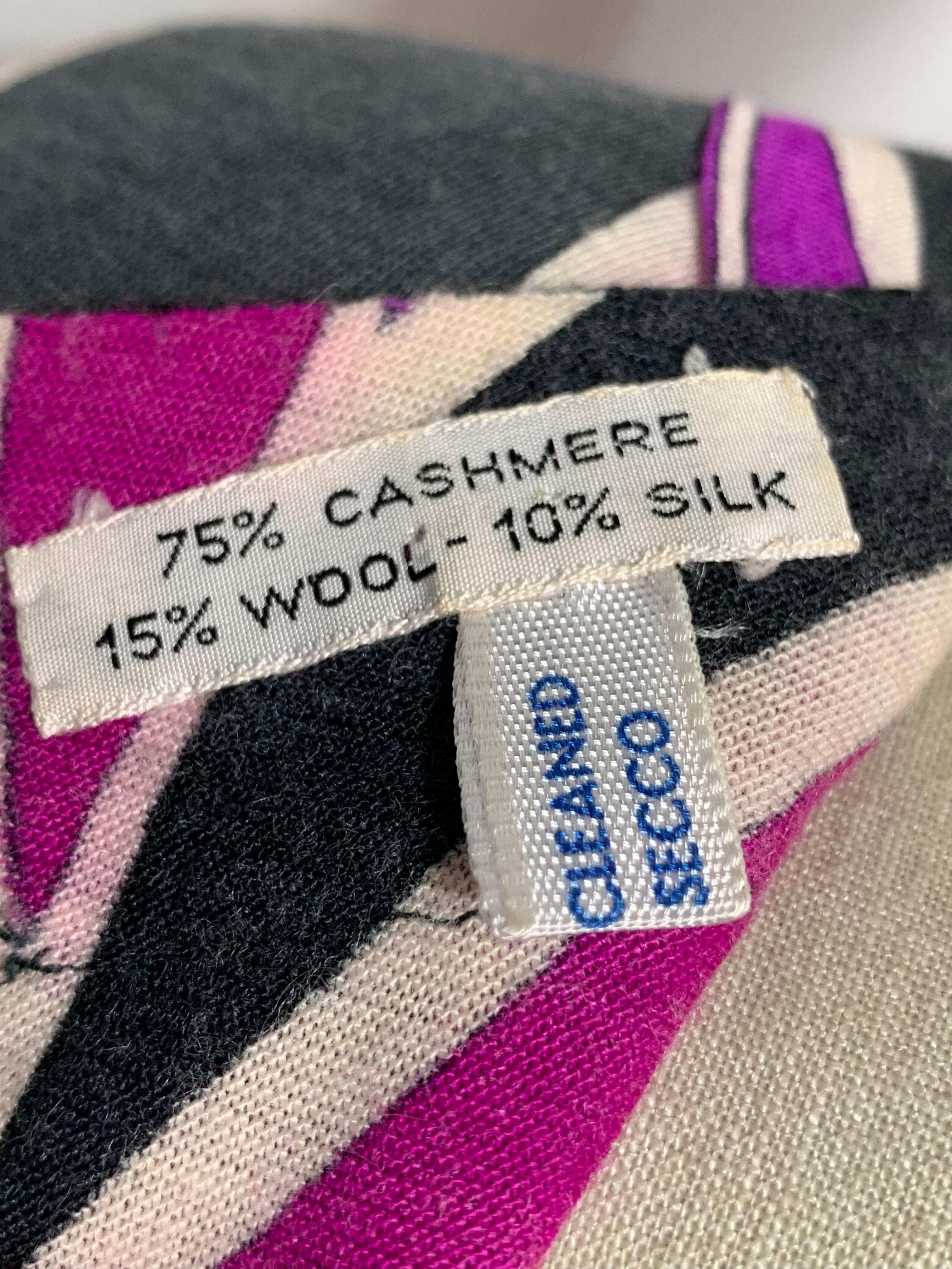 1960s Emilio Pucci Cashmere & Silk Graphic Print Knit Pullover Sweater  For Sale 6