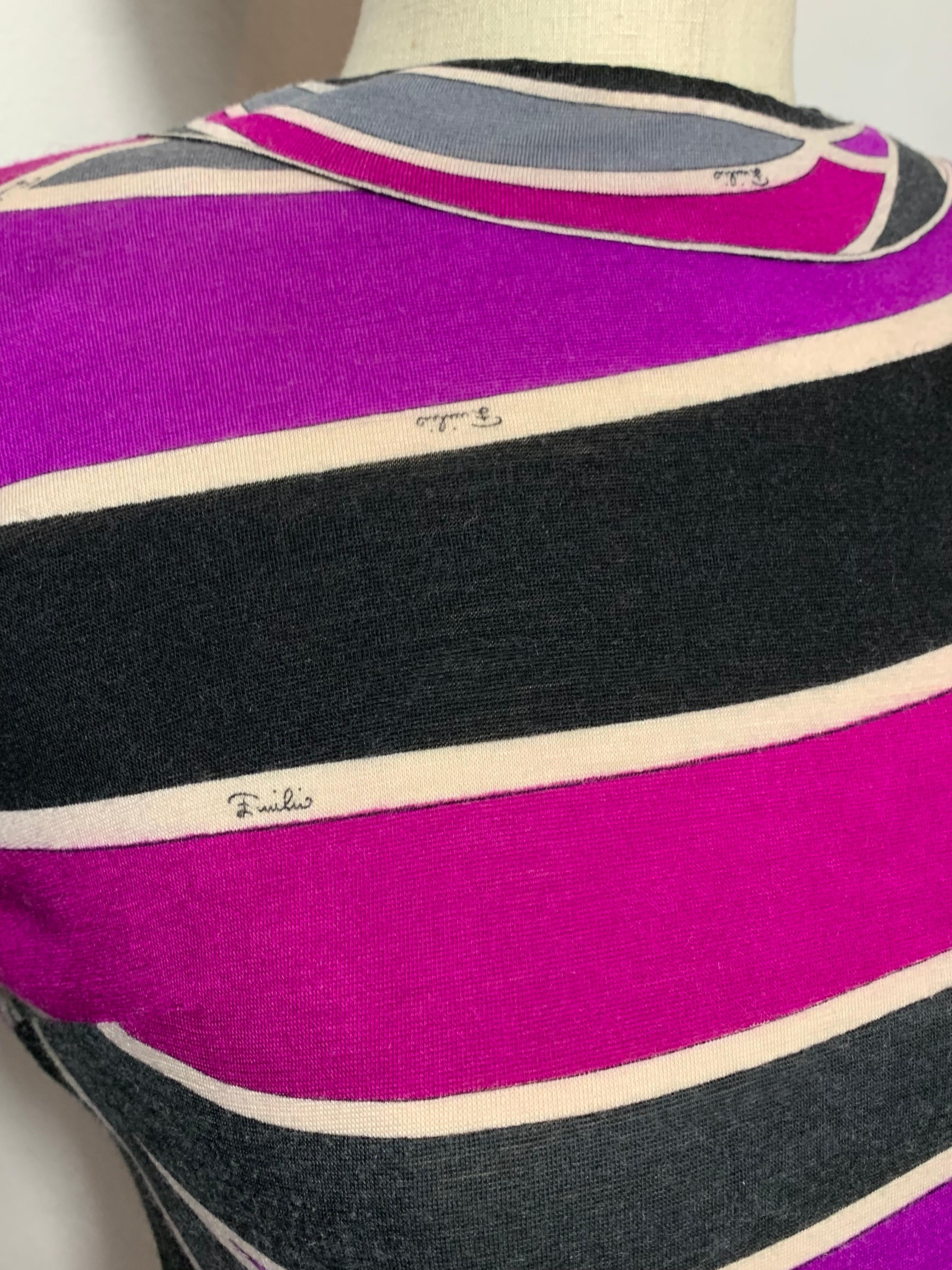 1960s Emilio Pucci Cashmere & Silk Graphic Print Knit Pullover Sweater  For Sale 2