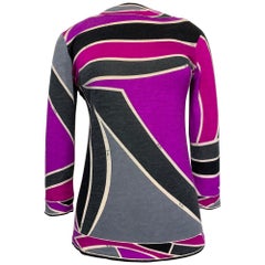 Emilio Pucci, anni '60, maglione Pullover in cashmere e seta con stampa grafica