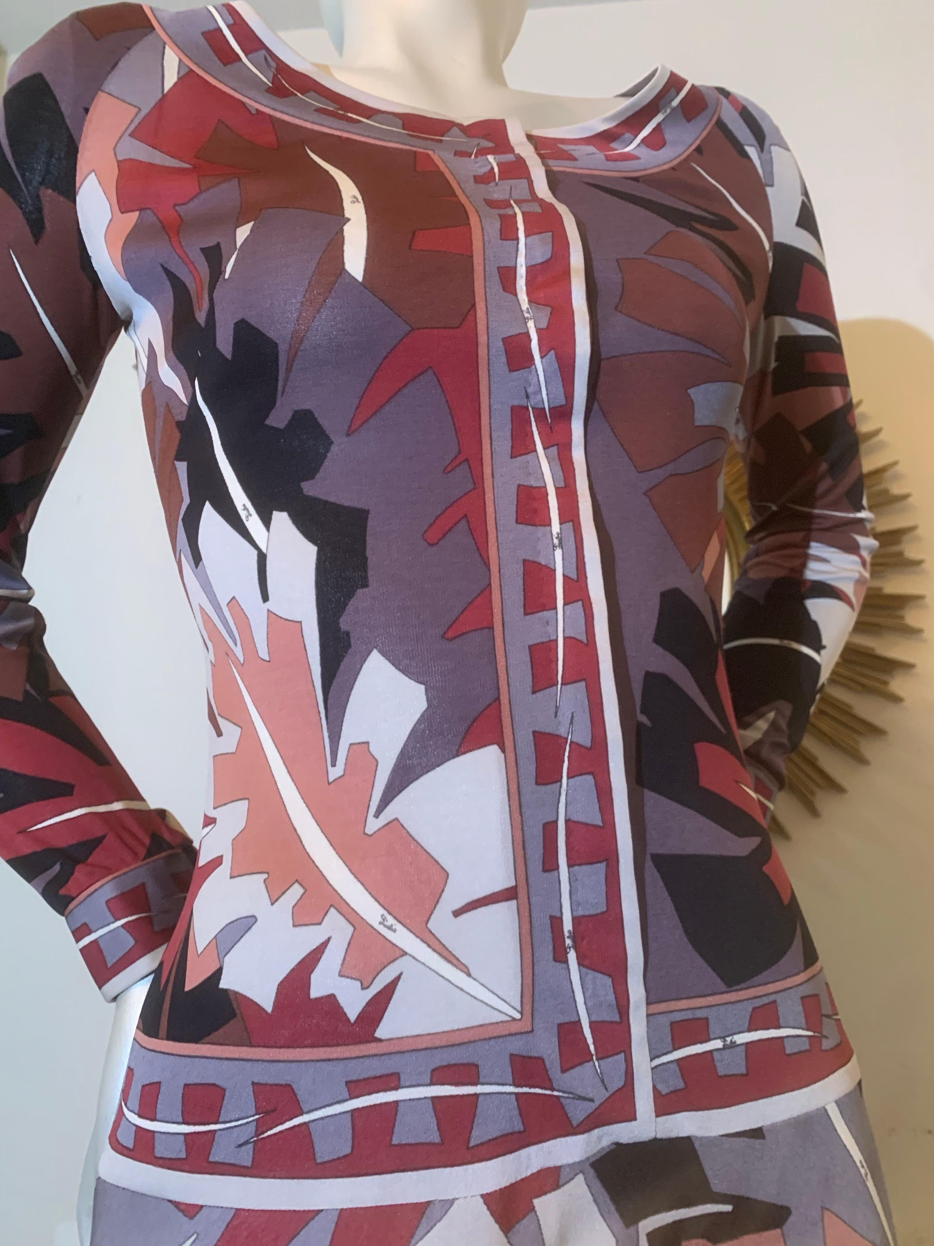Robe de jour Emilio Pucci des années 1960, taille basse, jupe complète imprimée de grenouilles de palmier en vente 5