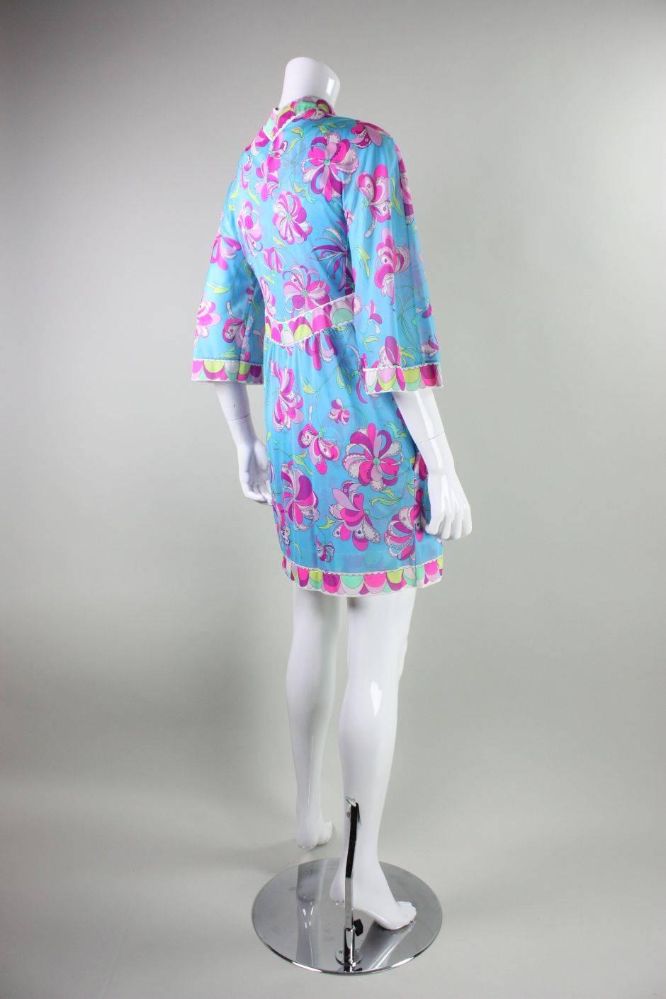 Purple 1960's Emilio Pucci for Formfit Rogers Robe & Nightgown For Sale