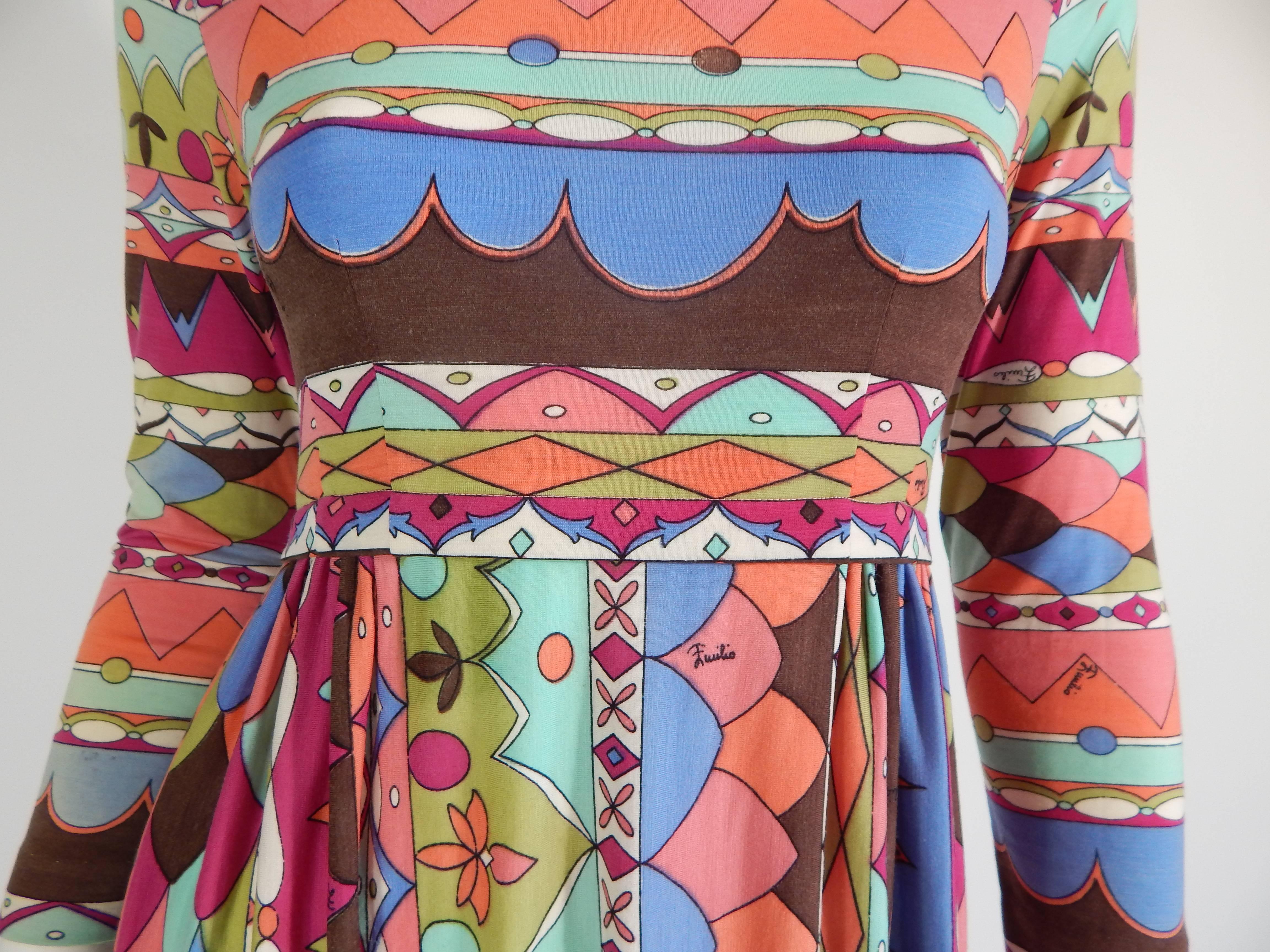 Brown Emilio Pucci Maxi Dress, 1960s  For Sale