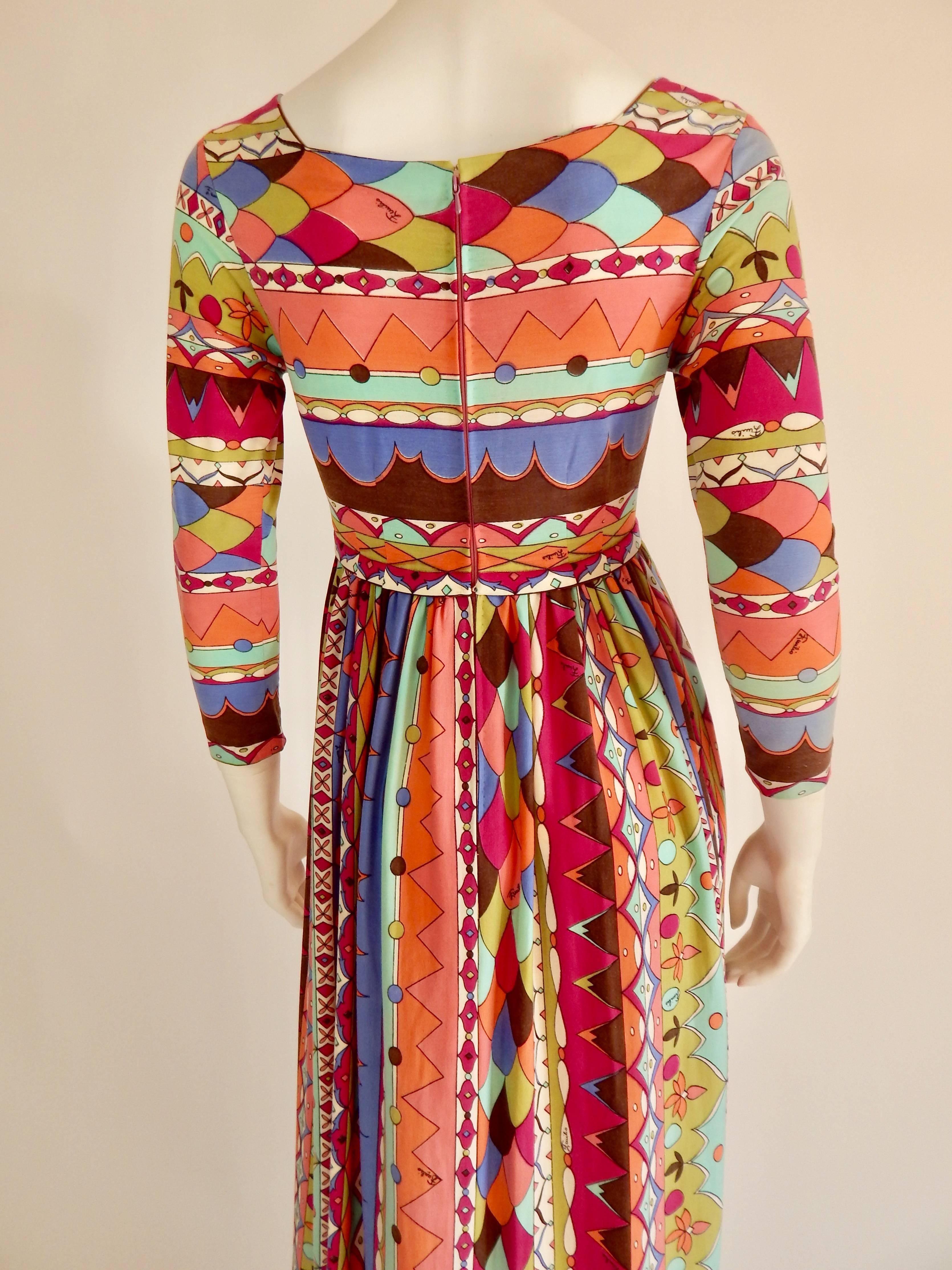 Emilio Pucci Maxi Dress, 1960s  For Sale 1