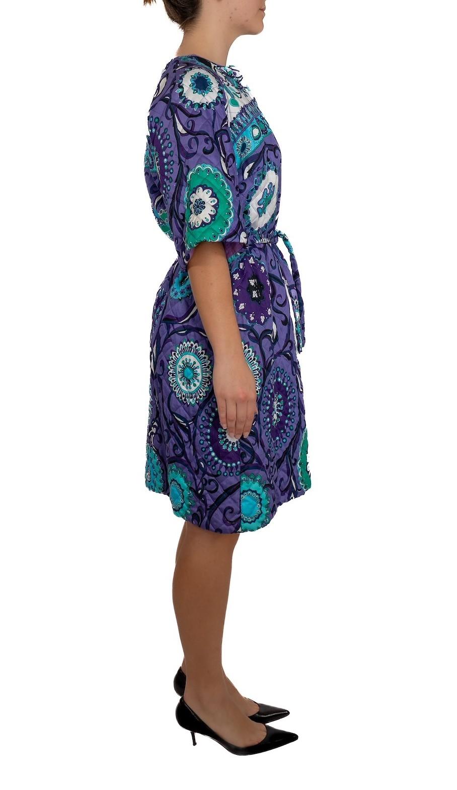 1960S EMILIO PUCCI Manteau d'été en coton matelassé pour la plage et la piscine, Blues mixtes Up&Up Pour femmes en vente