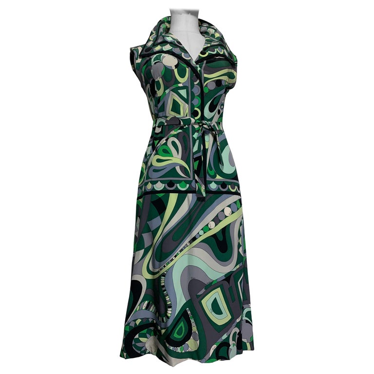 slim fit dress slacks Vintage Emilio Pucci silk dress ,deep v cut puffy sleeves. – Vintage Le  Monde