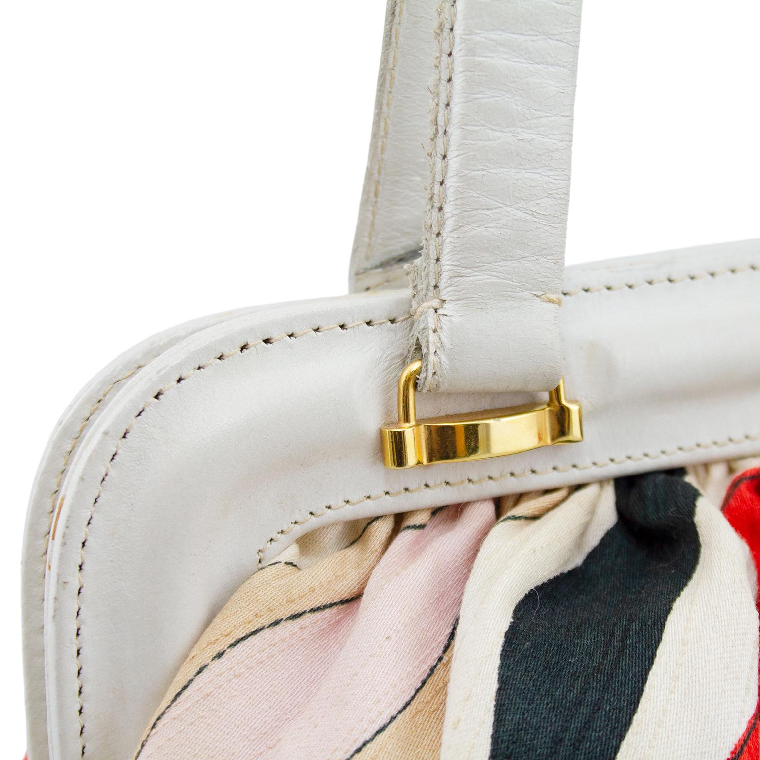 1960s Emilio Pucci Multi Colour Frame Bag with White Leather Trim at ...