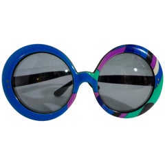 Vintage 1960's EMILIO PUCCI Oversized Sunglasses with Iconic Print