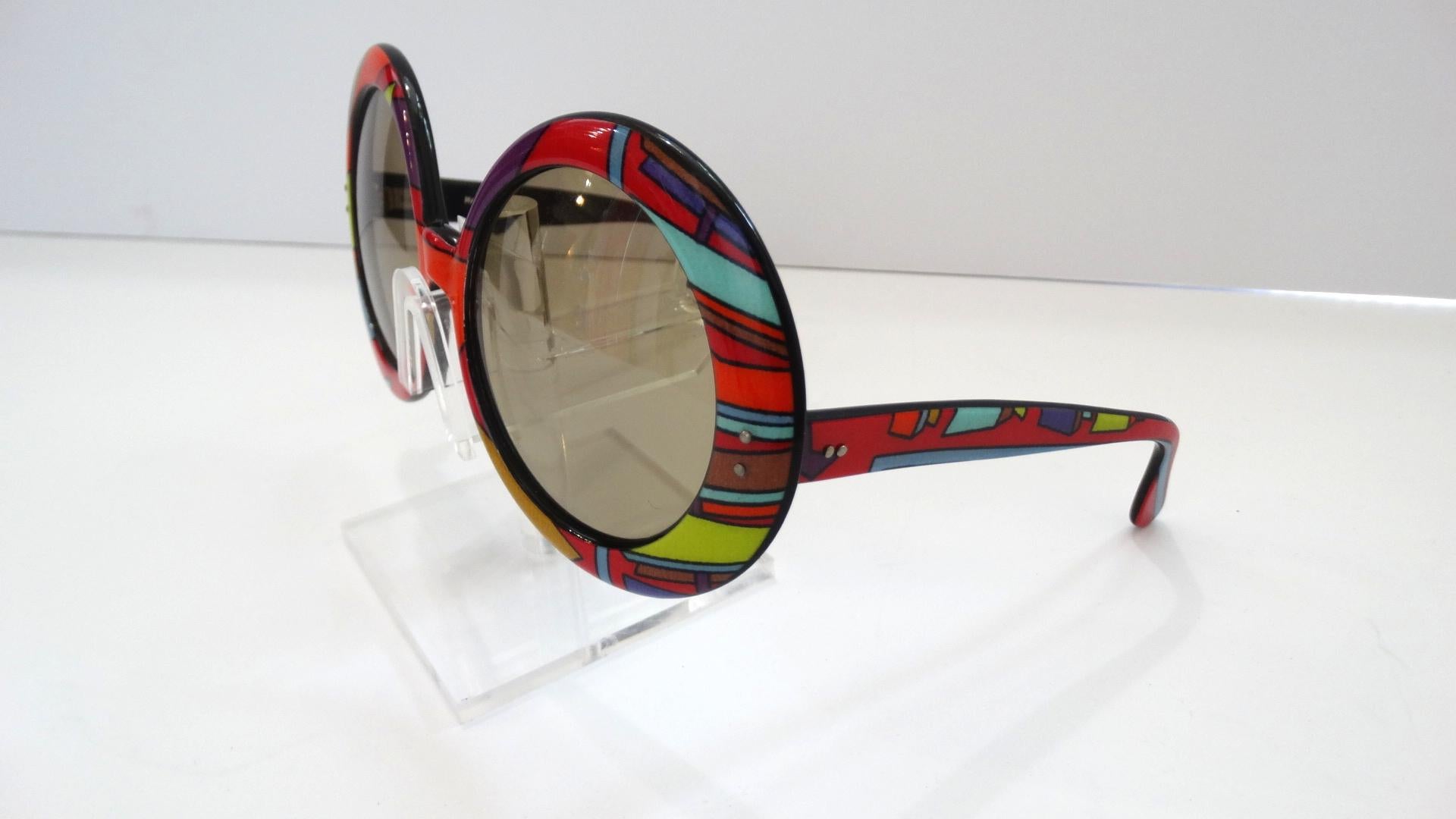 1960s Emilio Pucci Oversized Swirl Sunglasses  1