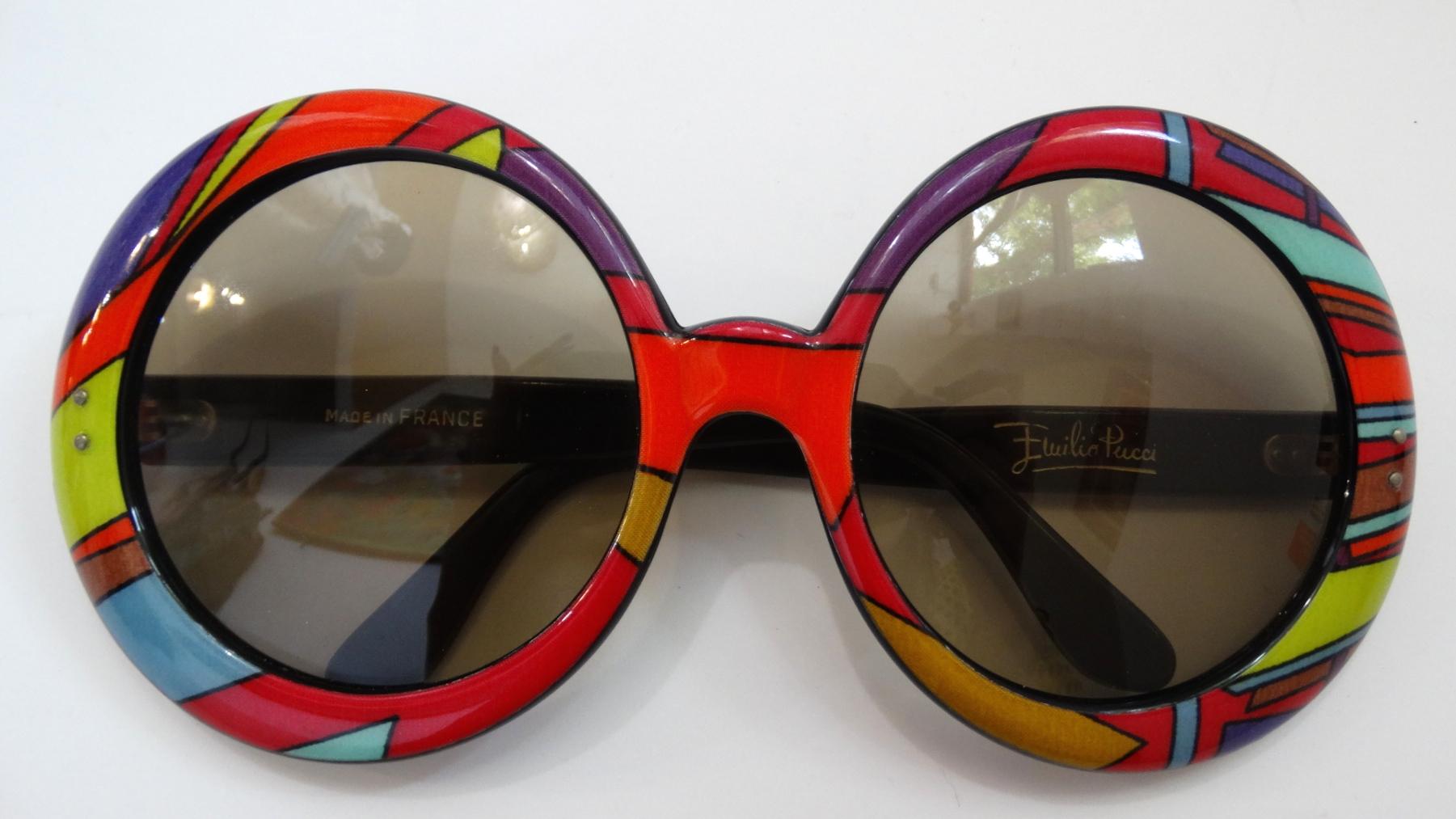 1960s Emilio Pucci Oversized Swirl Sunglasses  3