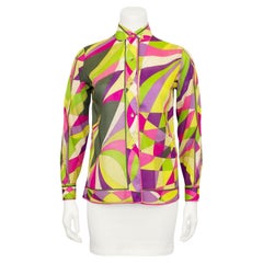 Retro 1960s Emilio Pucci Printed Cotton Shirt 