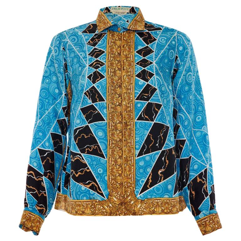 1960’s Emilio Pucci Printed Silk Blouse Very Versace!