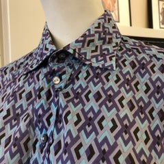 1960s Emilio Pucci Signed Men's Cotton Shirt (45 Chest)