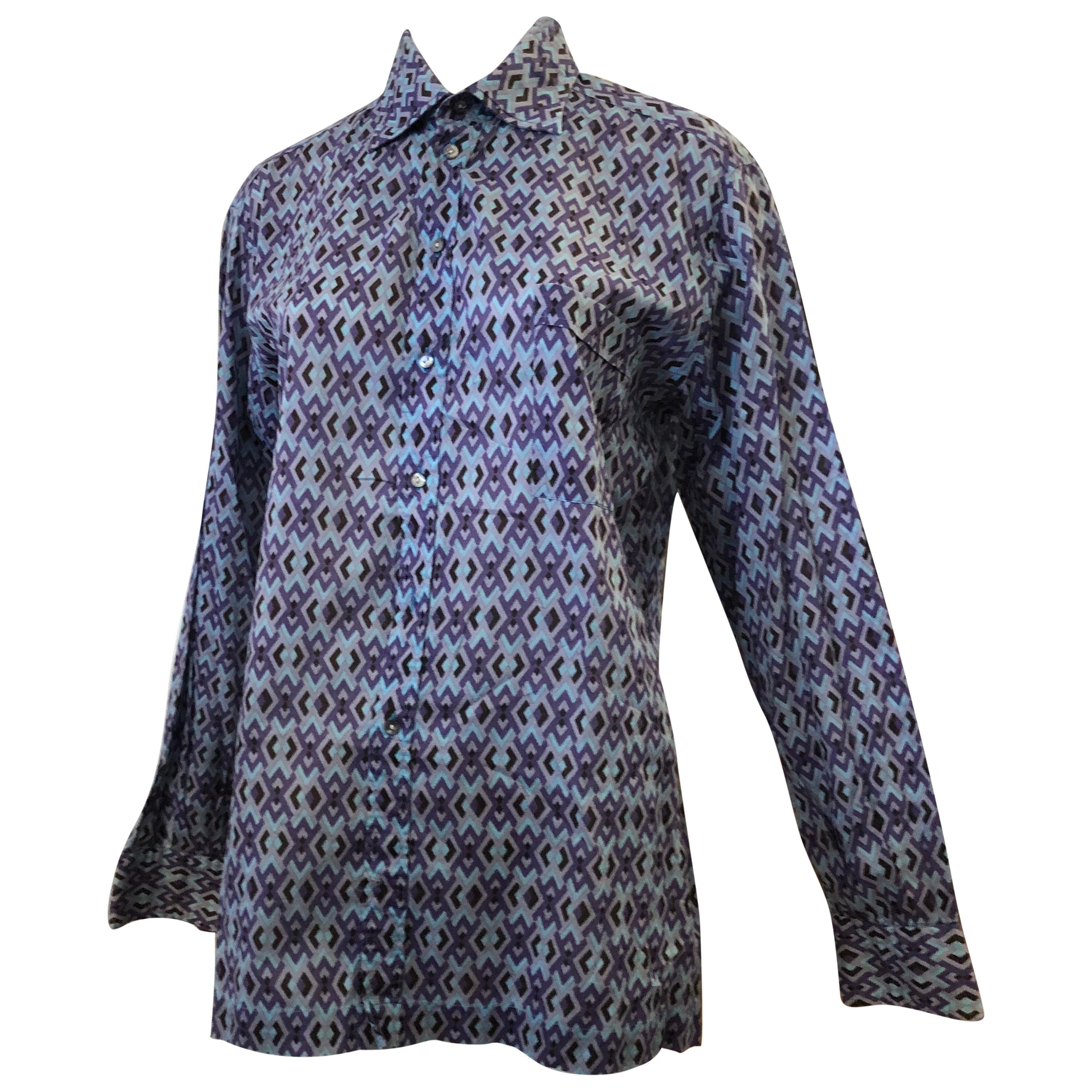 1960s Emilio Pucci Signed Men's Cotton Shirt (45 Chest)