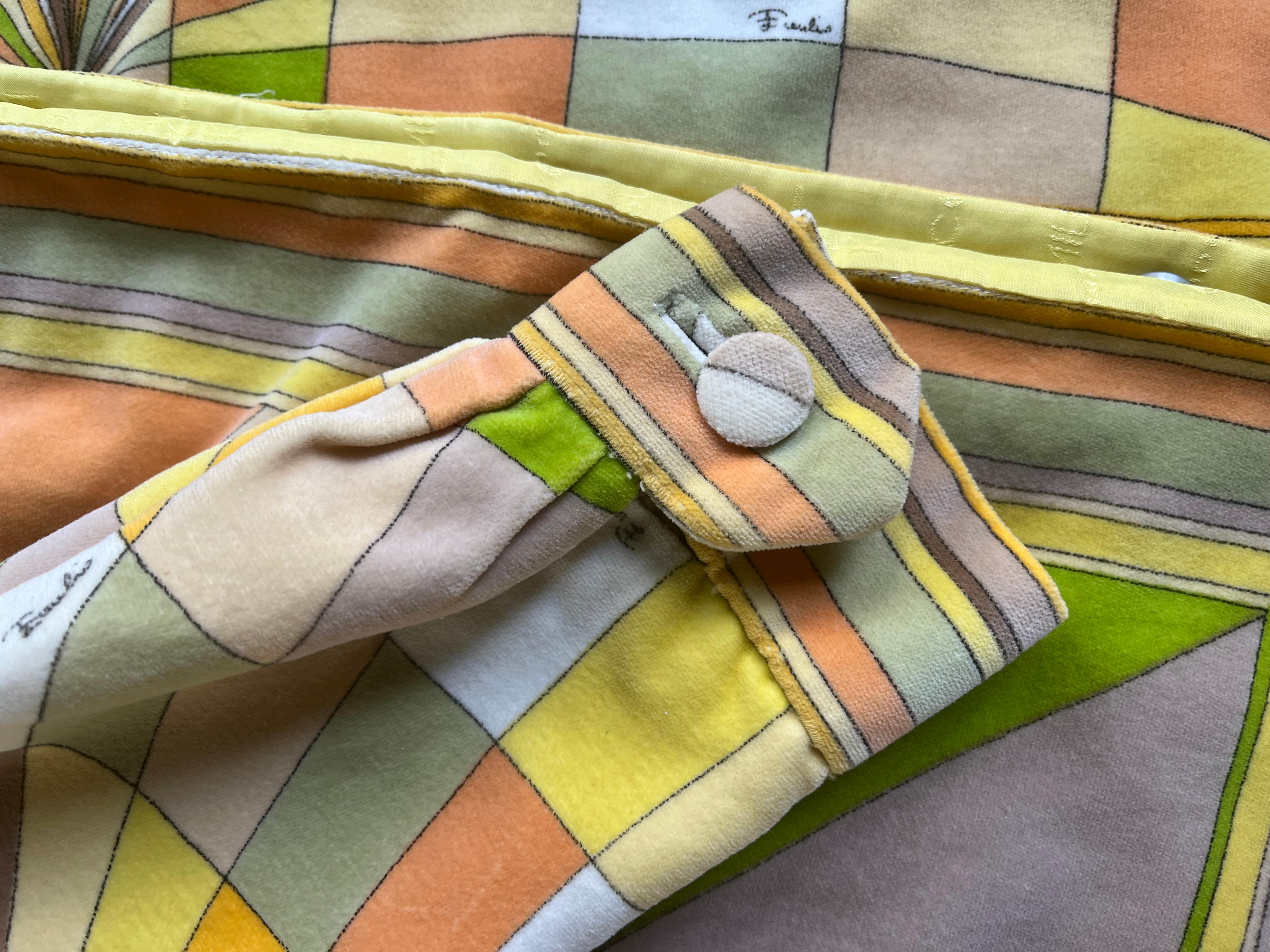 1960s Emilio Pucci Velvet Yellow Orange Car Coat 2